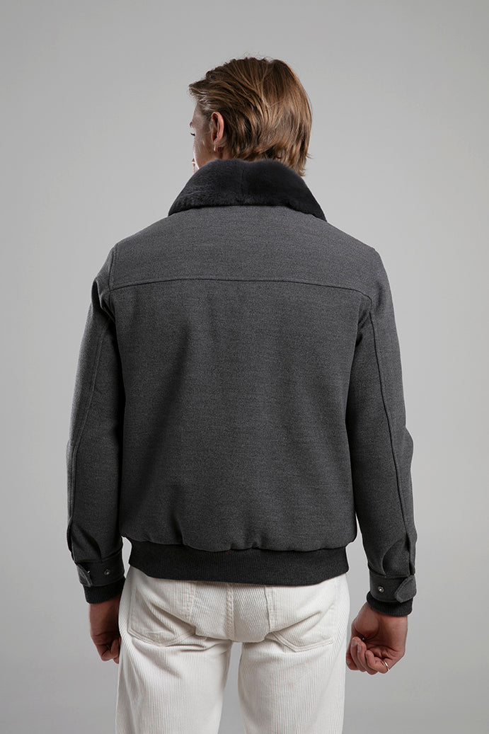 Kürk Yakalı Fermuarlı Ceket