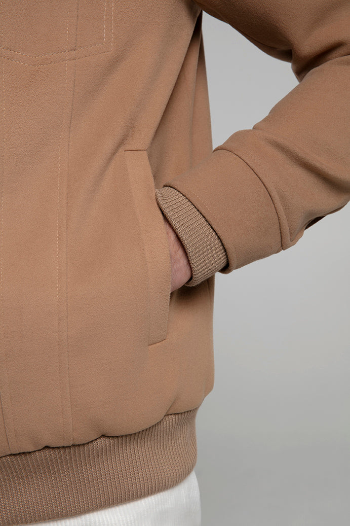 Kürk Yakalı Fermuarlı Ceket